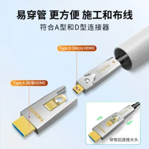 AOCFiberlink Detachable Locking 4K HDMI 2.0 Active Optical Cable conduit