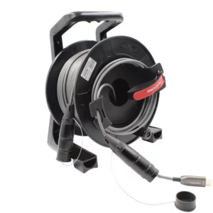 Armored 8K Fiber Optic HDMI 2.1 Active Optical Cable on Roxtone Cable Drum