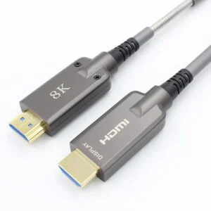 screw laching armored HDMI 2.1 AOC Fiber Cable-750