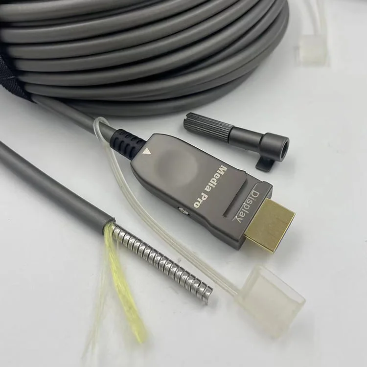 screw locking Active HDMI 2.1 AOC Fiber Cable-750