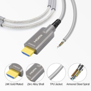 Armored 8K Fiber Optic HDMI 2.1 Active Optical Cable