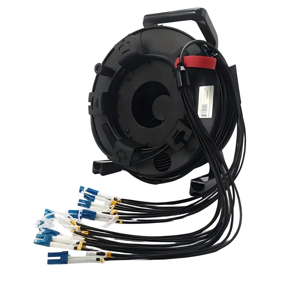 Armored Tactical OM3 Fiber Optical Cable Drum Reel-8LC