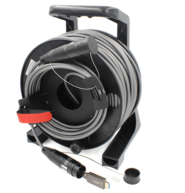 AOCFibelink-armored 4k fiber optic hdmi aoc-active optical cable on Roxtone PCD 310 drum AOCFibelink-armored 4k fiber optic hdmi aoc-active optical cable on Roxtone PCD 310 drum