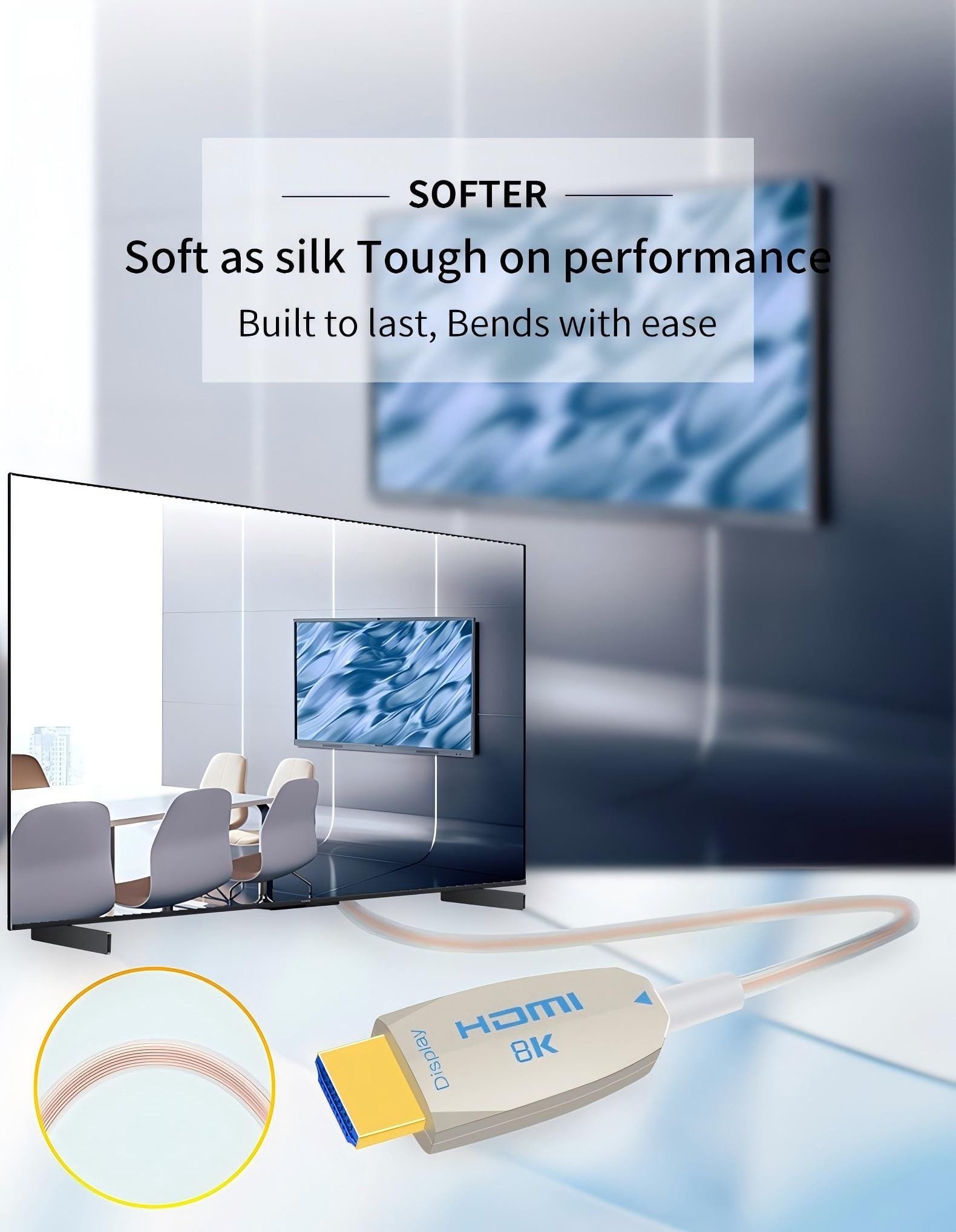 AOCFiberlink Ultra-slim 8K Fiber Optic HDMI2.1 Optical Cable