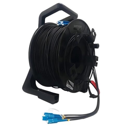 Tactical Armored OM3 Fiber Optical Cable Drum Reel 4LC