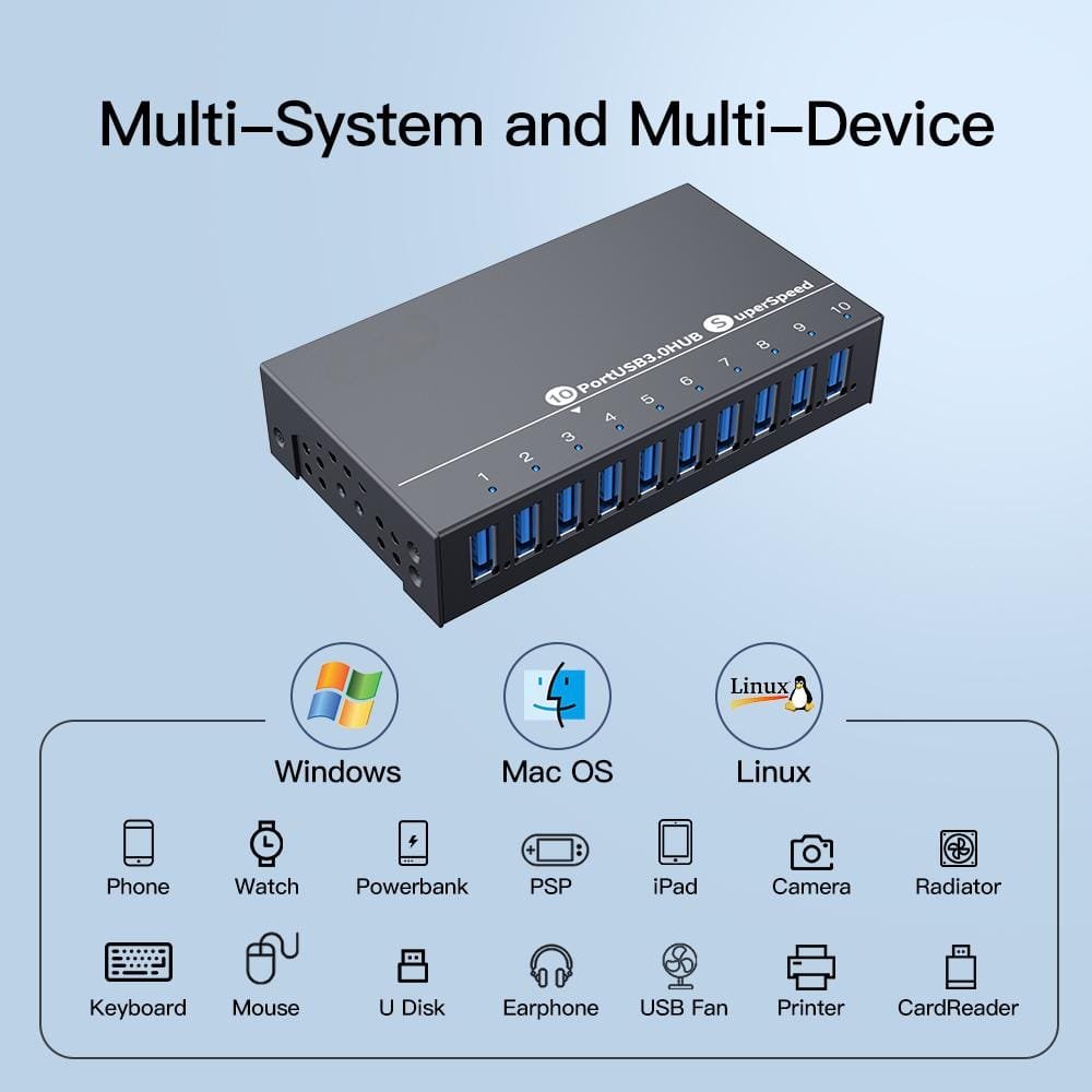 FBWT-U310 10 port USB3-hub universal application