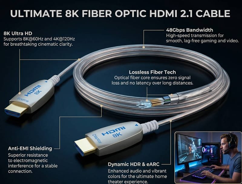 AOCFiberlink FHDC-2102 Ultra-slim 8K HDMI Active Optical Cable