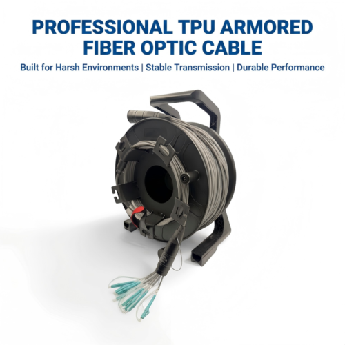 AOCFiberlink TPU Armored Fiber Optic Cable for av rental staging-1000