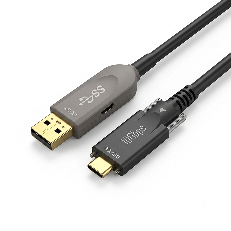 Cavo ottico attivo AOCFiberlink FUAC-3206 USB 3.2 Gen 2 da AM a Type-C con vite di bloccaggio