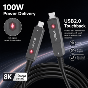 AOCFiberLink FUCC-3205 USBC Optical Cable-100W PD-USB2.0 Touch-1200 AOCFiberLink FUCC-3205 USBC Optical Cable-100W PD-USB2.0 Touch-1200